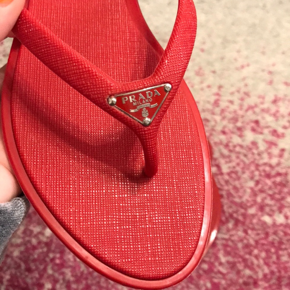 PRADA saffiano sport flip flops